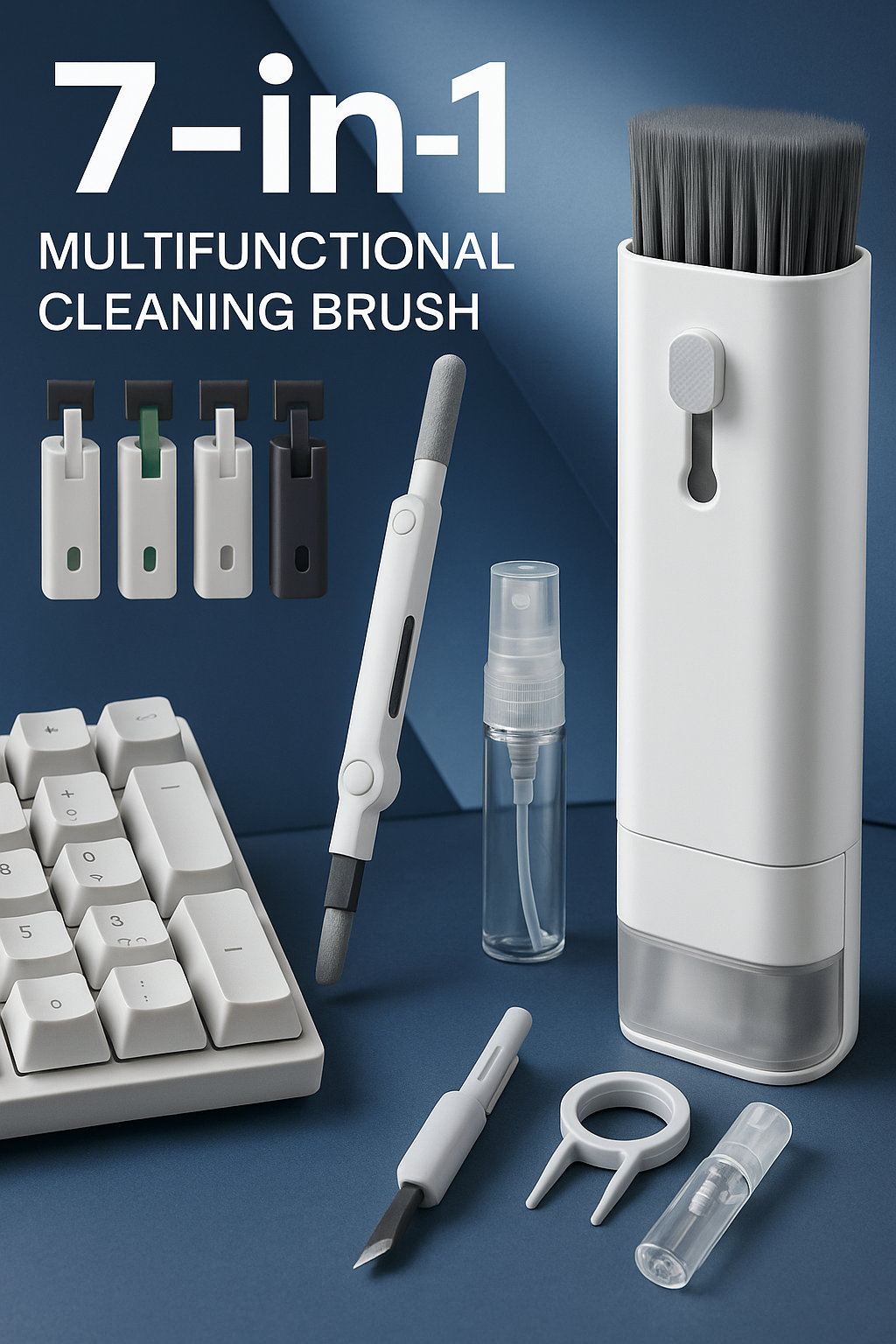 7 in 1 Computer Keyboard Cleaner Brush Kit Earphone Cleaning Pen For Headset Keyboard Cleaning Tools Cleaner Keycap Puller Kit